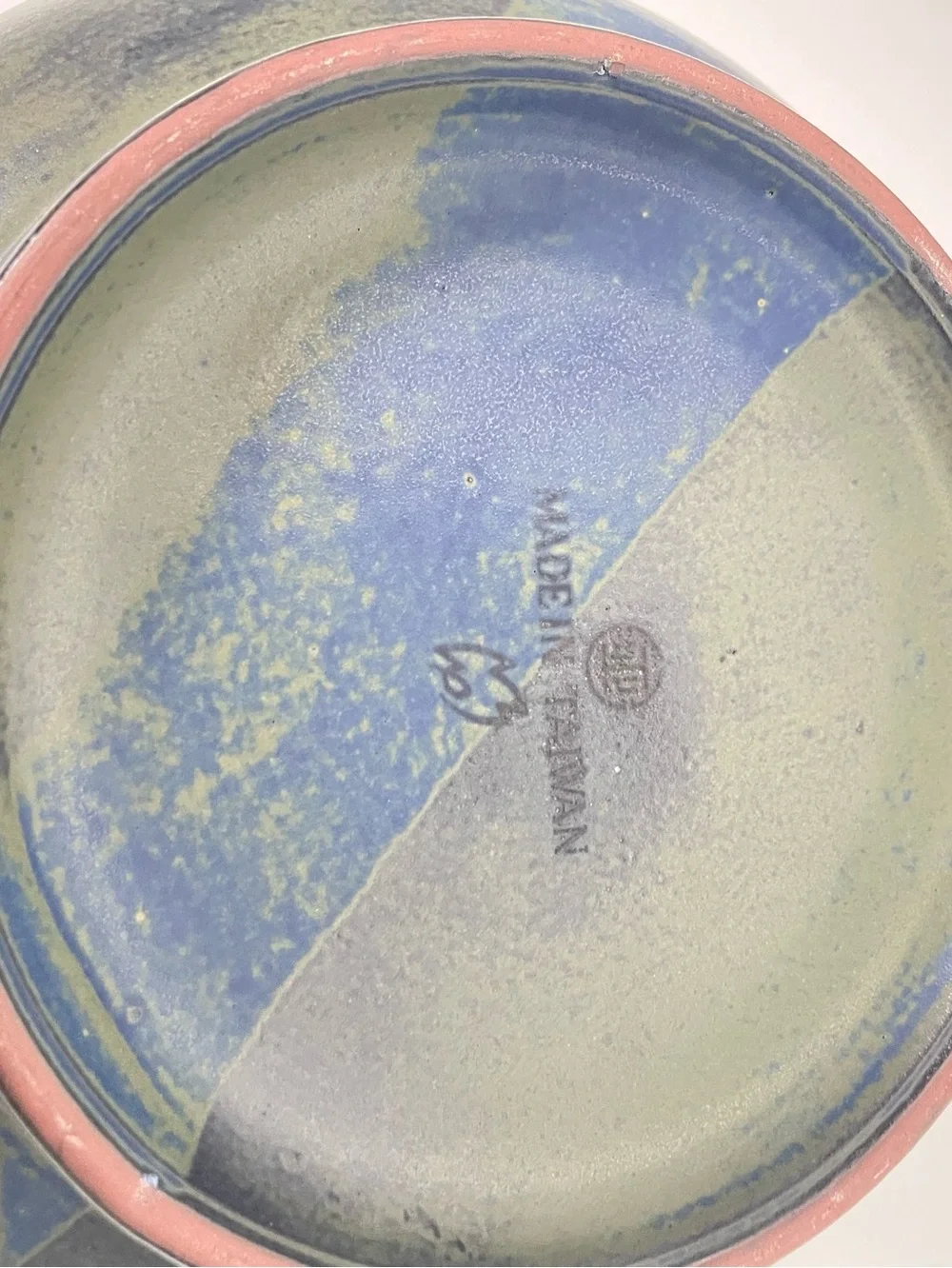 Nancy Patterson-Lamb  Style Iron Mountain Stoneware 10”Bowl.  Blue Green.